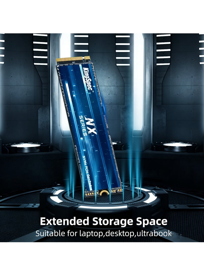 كينجس بيك محرك أقراص KingSpec 2TB M.2 NVMe SSD Gen3x4 – سلسلة NX عالية السرعة داخلي مع ذاكرة فلاش ثلاثية الأبعاد NAND لأجهزة الكمبيوتر المكتبية والمحمولة - Image 3